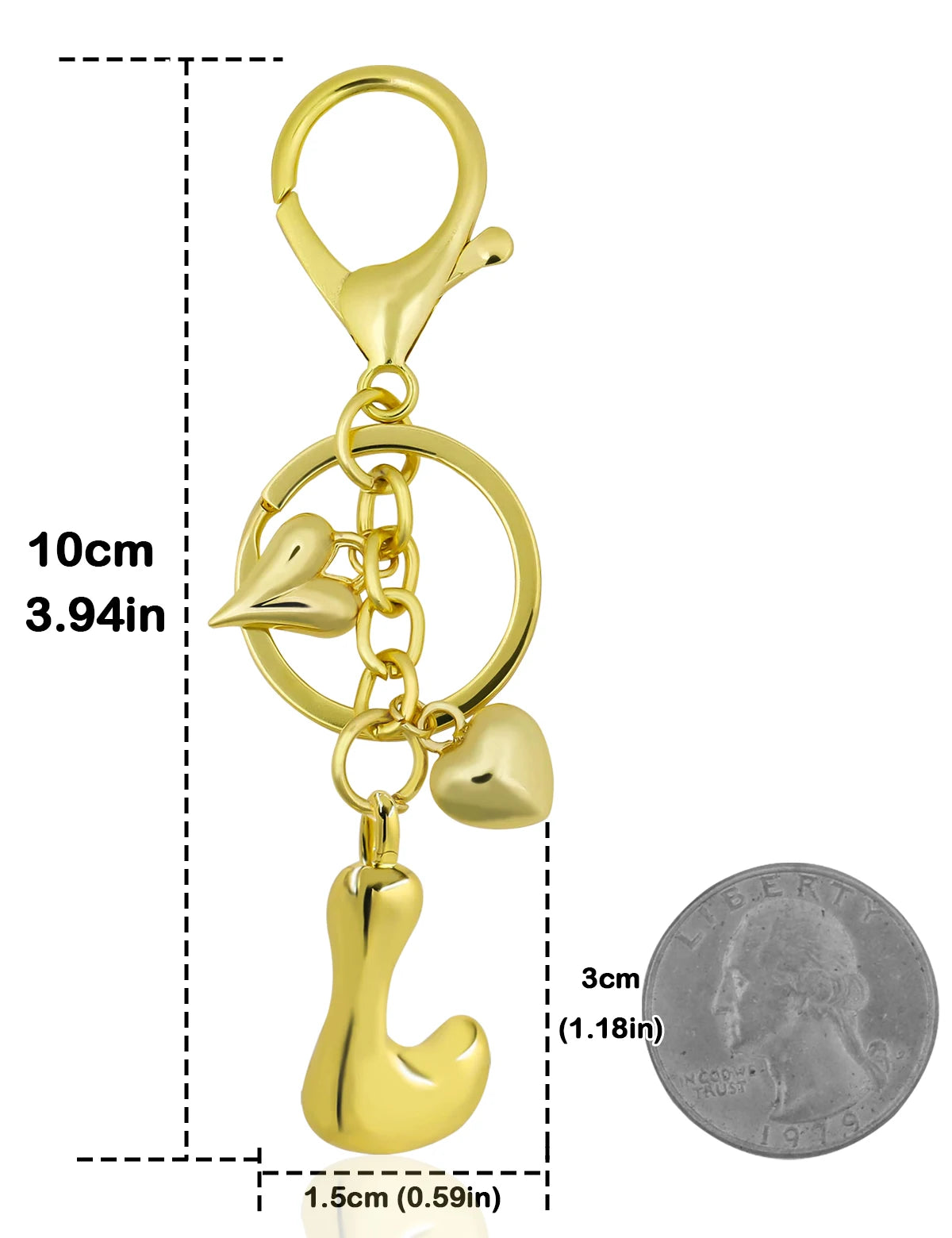 Personlig nøglering guld boblebogstav taskevedhæng gave