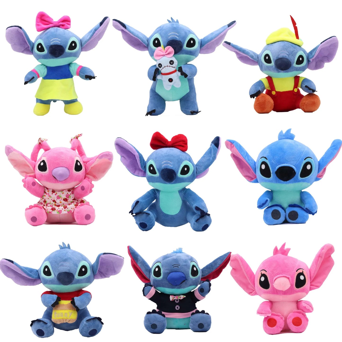 Eco-Friendly Disney Stitch Plush Doll - Soft Stuffed Animal, 20cm-25cm (7.8-9.8 inch) Gift for Kids' Birthdays