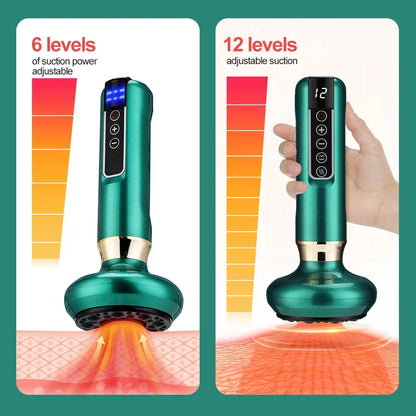 Masseur électrique par ventouses à vitesses multiples avec thérapie par aspiration et chauffage infrarouge, portable, ressort 2026 Tendance bien-être