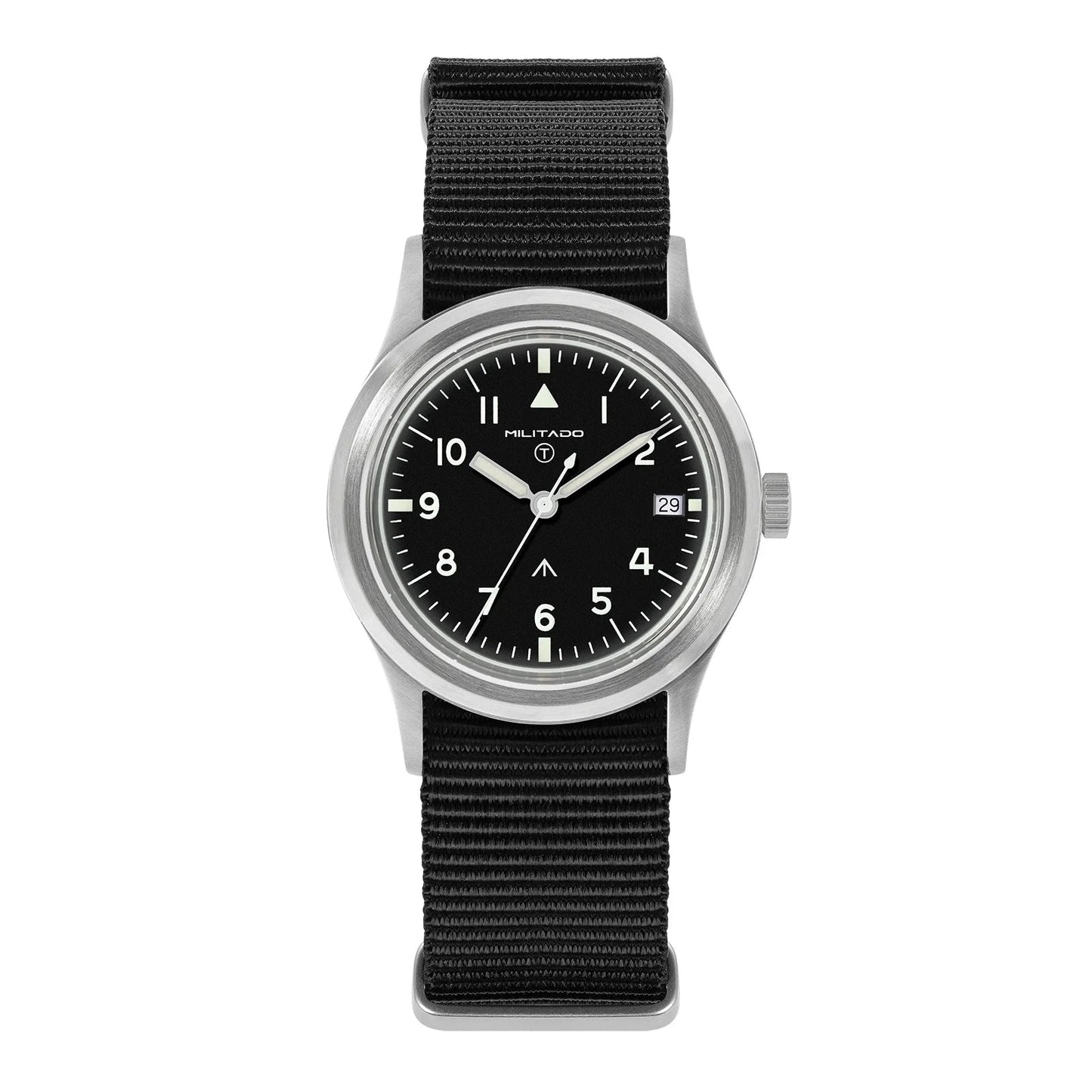 36mm Field Watch Sapphire Crystal VH31 Sweep Quartz
