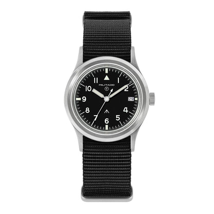 36mm Field Watch Sapphire Crystal VH31 Sweep Quartz