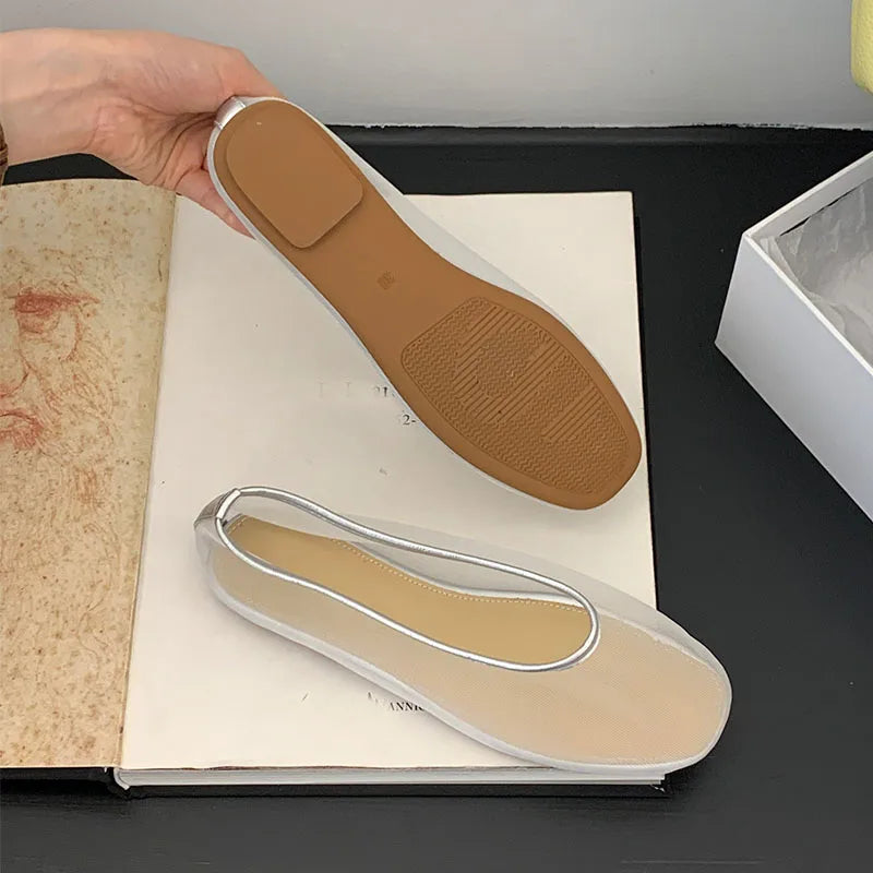 Lightweight Women Ballet Flats - Shallow Slip On Mesh