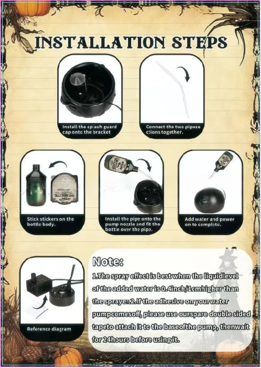 Witch Cauldron Fog Machine Halloween Prop With LED Glow