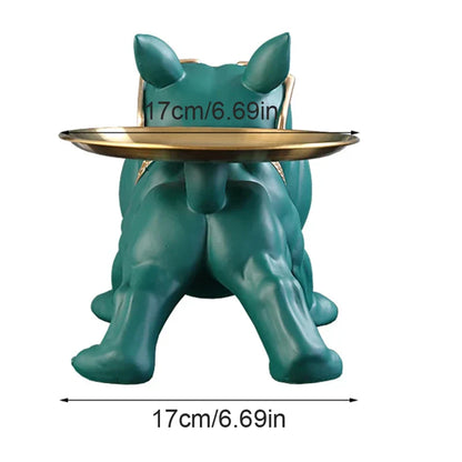 Dog Statue 30cm Bulldog Figurine Storage Box Resin Home Decor Fall 2025 Organizer Gift Idea