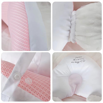 Organic Cotton U-Shape Baby Pillow - Soft & Safe Neck Support for Infants, Adjustable Hugbuddy Design for Cozy Sleep