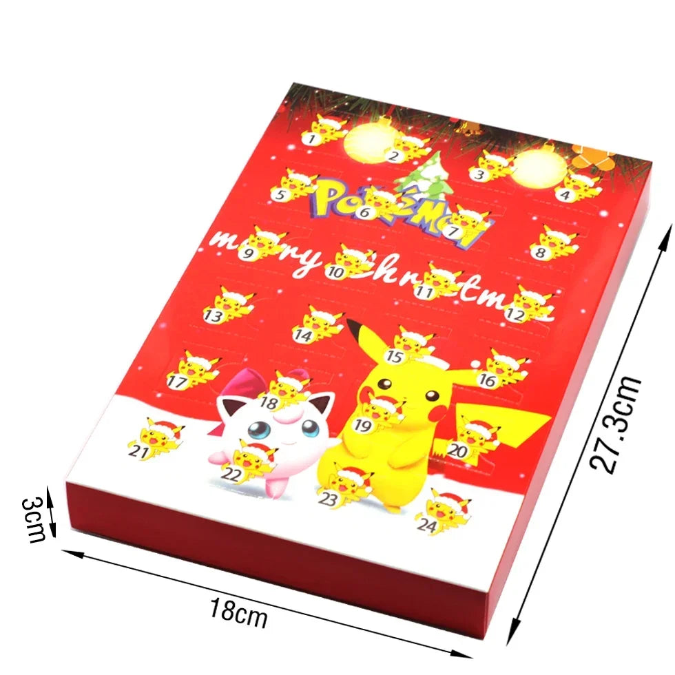 Kawaii Pikachu Christmas Advent Calendar - 24pcs PVC Anime Figures for Kids, Holiday Gift Set