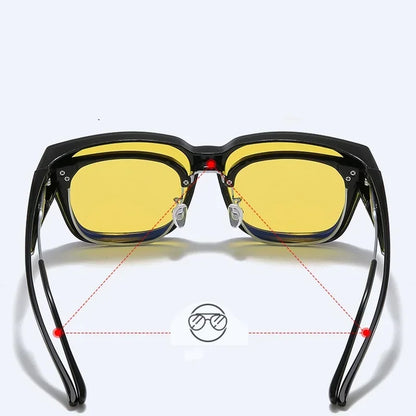 Photochromic Night Vision Glasses Fit Over Sunglasses UV Protection Night Driving