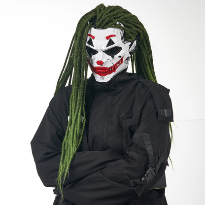 Cyberpunk Braids 2D PVC Resin Full-Face Cosplay Mask Halloween Anime Role-Play Prop 2026