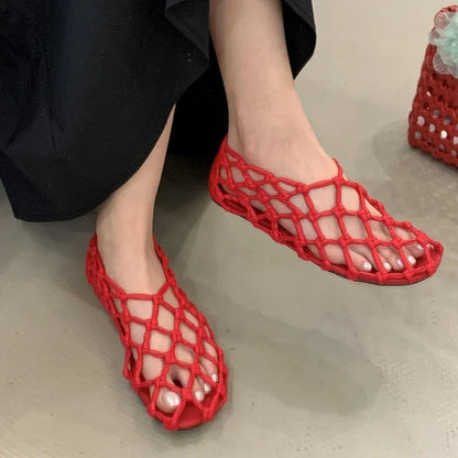 Breathable Women’s Ballet Flats - Mesh Weave, Summer