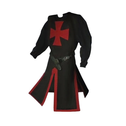 Costume de cosplay des Chevaliers Templiers Croisés - Ensemble authentique de tunique et de cape pour Halloween