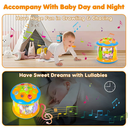 Giocattolo per il Tummy Time 4 in 1 per Bambini - Regalo Musicale Sensoriale di Animali Marini per l'Apprendimento Precoce