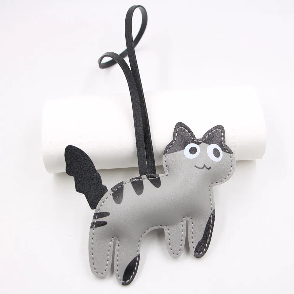 Björn nyckelring PU-läder mini väska charm söt gåva accessoar