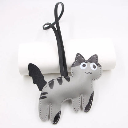 Björn nyckelring PU-läder mini väska charm söt gåva accessoar