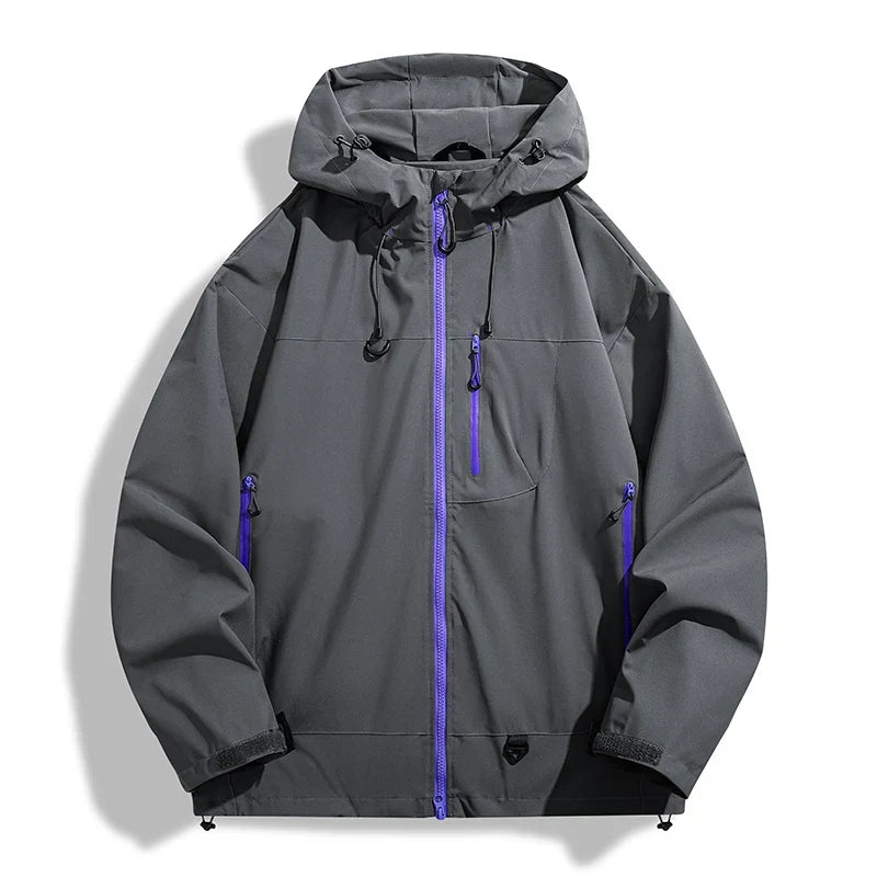 Waterproof Unisex Windbreaker - Hooded Single-Layer, Hiking