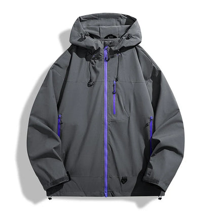 Waterproof Unisex Windbreaker - Hooded Single-Layer, Hiking