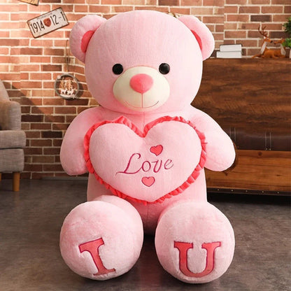 Oso de peluche gigante con corazón de amor, regalo de cumpleaños y aniversario