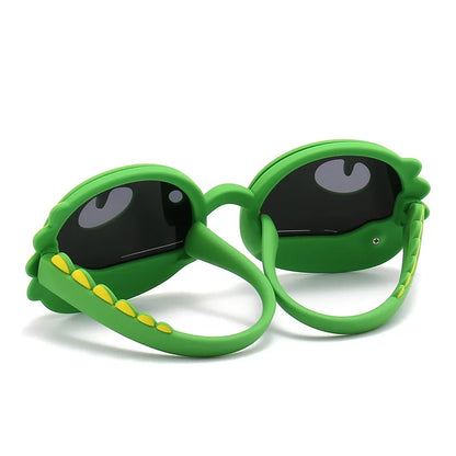 Polarized Kids Sunglasses Cartoon Dinosaur Frames Summer 2026 UV Protection Lightweight Silicone