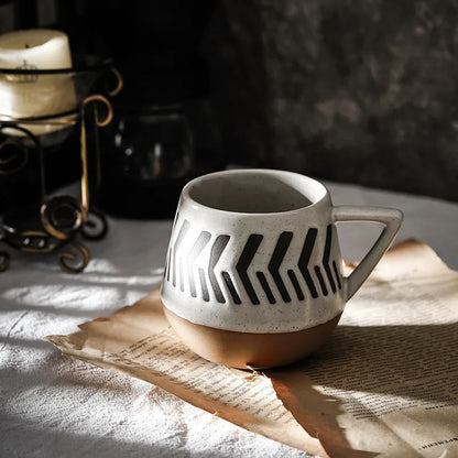 Keramisk krus håndmalet stor kapacitet retro kaffekop efterår 2025 kunsthåndværk morgenmad gave