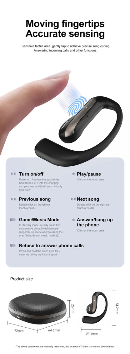 AI Translation Earbuds With Noise Canceling Ear Hook Sports