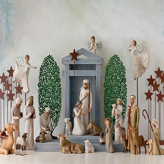Nativity Figurine Set - Hand-Painted Resin Nativity Scene, Christmas Decor 2025 Gift Idea