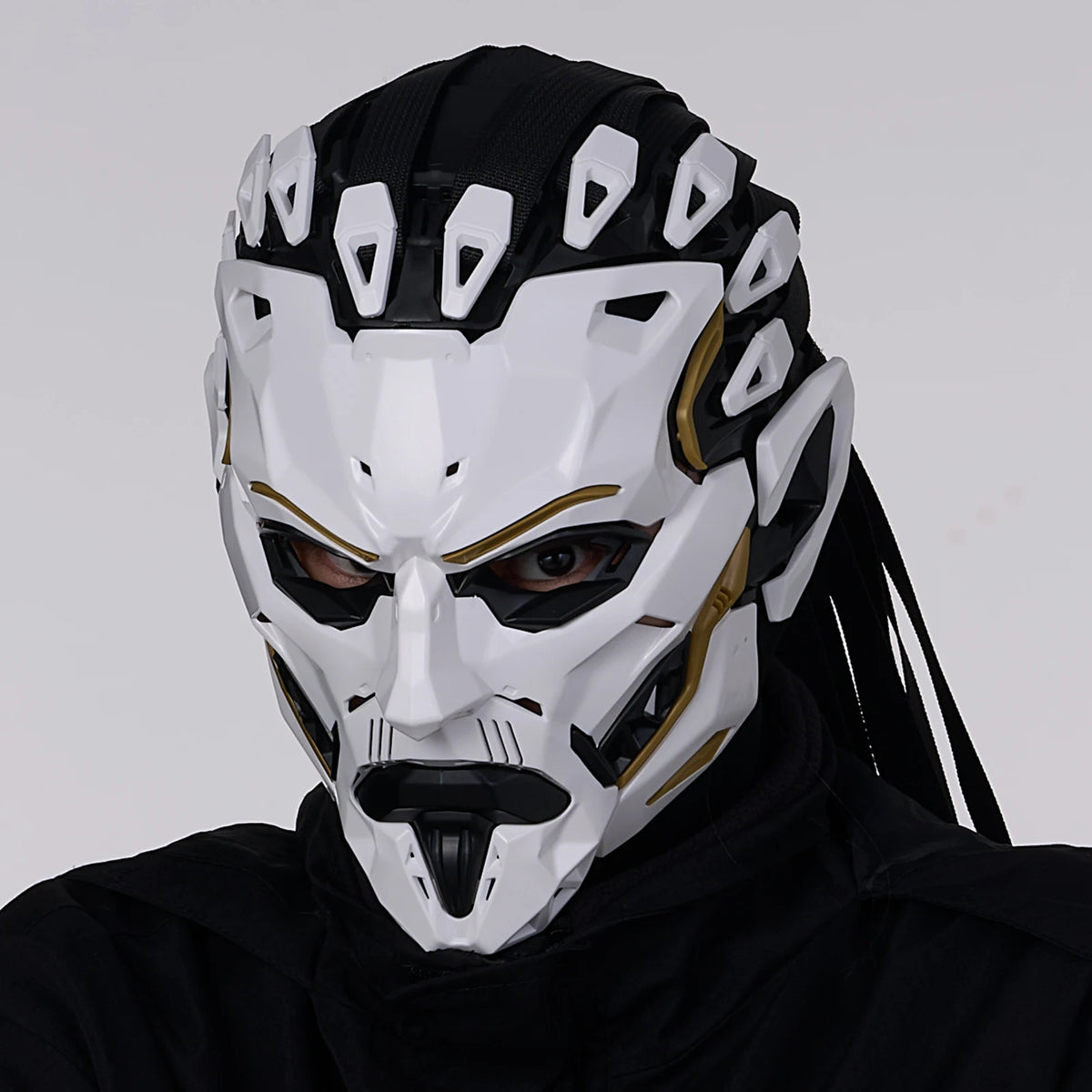 JAUPTO punk Witcher PVC-cosplaymasker voor het hele gezicht, hoogwaardig feestattribuut, Halloweenaccessoire 2026