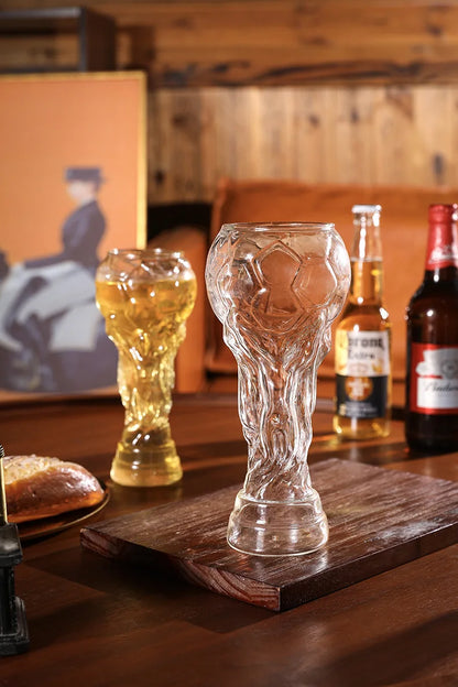 Beer Glass Cup Soccer Themed Premium Trophy Style For Man Cave Decor Fall 2026 Gift For Football Fans