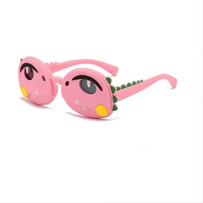 Polarized Kids Sunglasses Cartoon Dinosaur Frames Summer 2026 UV Protection Lightweight Silicone