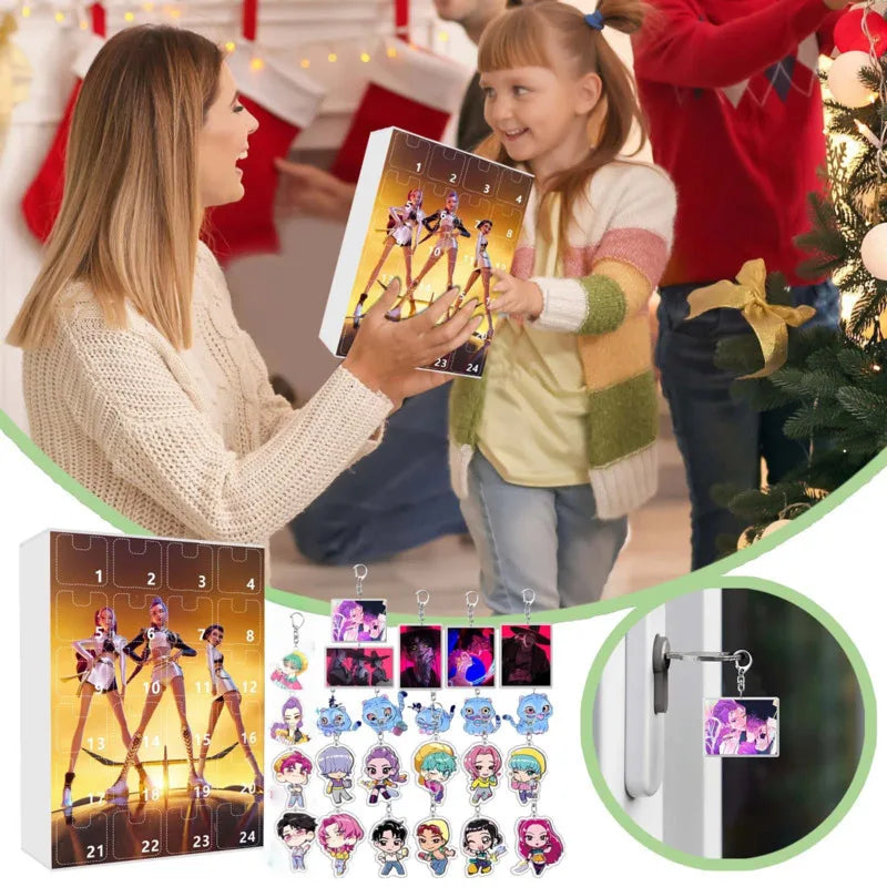 Kpop adventskalender 24 dagen demonjagers sleutelhanger cadeau
