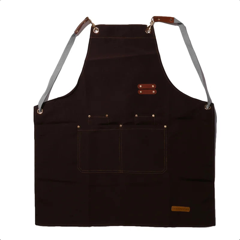Canvas Apron Waterproof Bib Professional Cafe Catering Apron Fall 2025 Water Resistant Durable