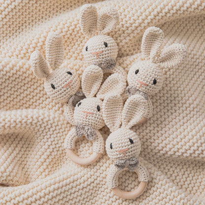 Baby Crochet Rattle Bunny Teether Newborn Sensory Toys