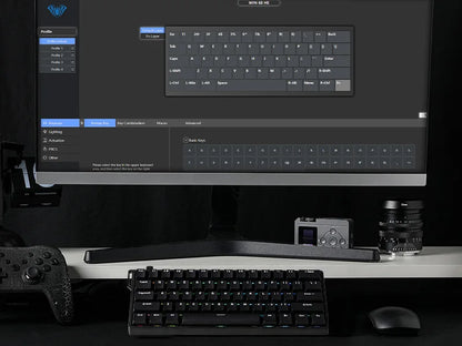 Teclado mecánico intercambiable en caliente del 60 por ciento aluminio RGB Hall