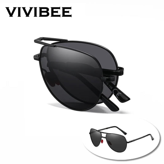 Occhiali da sole aviator pieghevoli in metallo stile pilota, polarizzati UV400, estate 2026, comfort per tutto il giorno