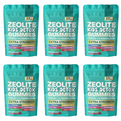 Zeolite Detox Gummies 60 Count – Multivitamin Omega-3 Magnesium Elderberry Immune Support Supplement 2026