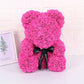 Faux Rose Teddy Bear with Gift Box and Lights - Romantic Anniversary or Valentine's Day Gift, Wedding Decor