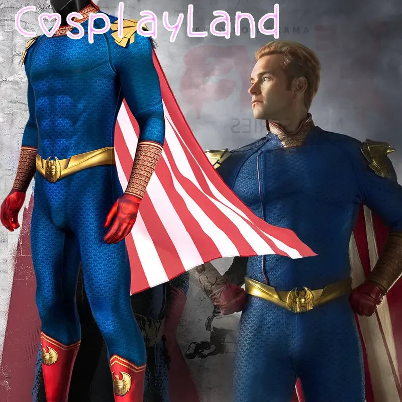 The Boys Homelander Superhero Bodysuit and Cloak Halloween Cosplay Costume for Adults XS–XXXL 2026