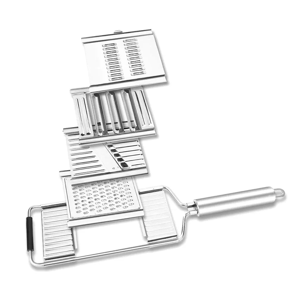 Affettatrice, grattugia e taglierina per verdure in acciaio inox