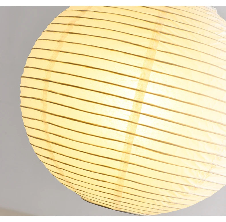 Japandi Pendant Lamp Wabi Sabi Rice Paper Round LED Dimmable