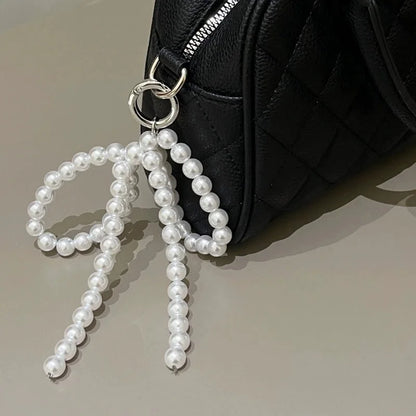 Beaded Pearl Bow Keychain Y2K Bag Charm Cute Gift Accessory