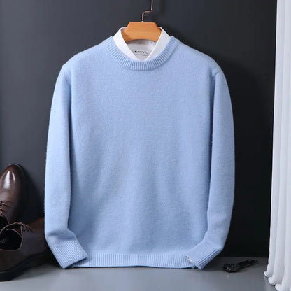 Soft Men's Cashmere Sweater - Crew Neck, Cashmere, Office