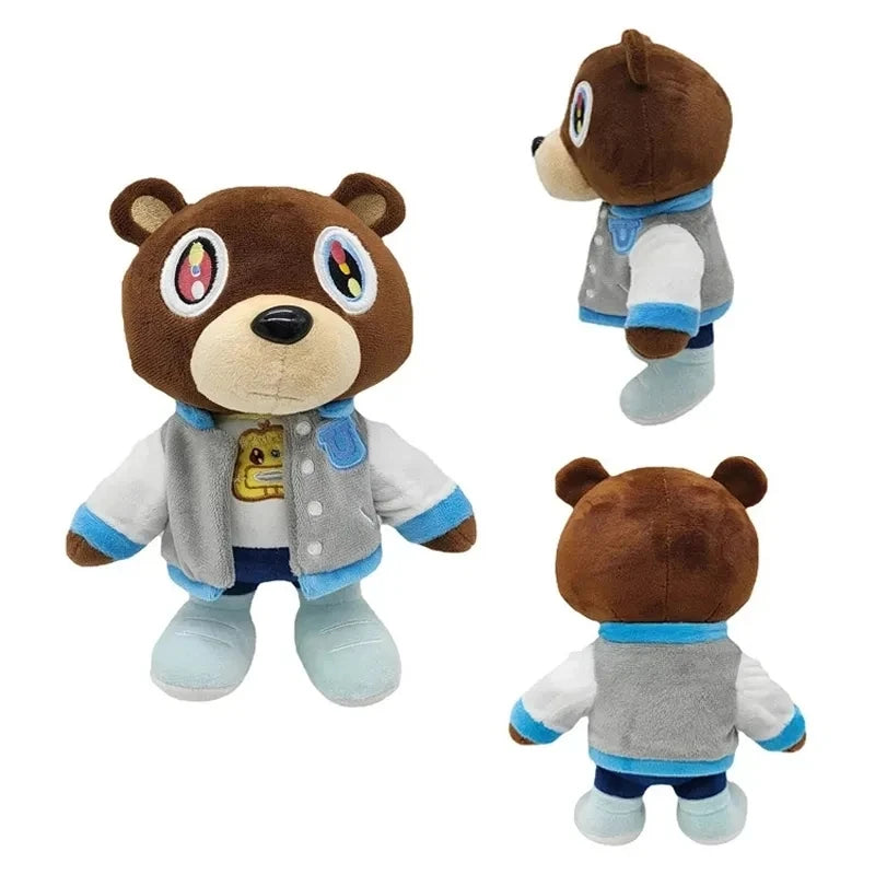 Kawaii Kanye West Dropout Bear Plush Toy - 26cm (10.2 inch) Soft Stuffed Teddy Bear for Graduation Decor, Unique Birthday Gift for Fans