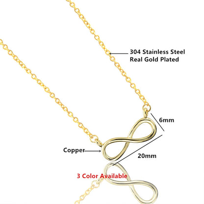 Infinity Pendant Choker Necklace – Stainless Steel Mom Gift for Mother's Day Bohemia Charm Infinity Pendants