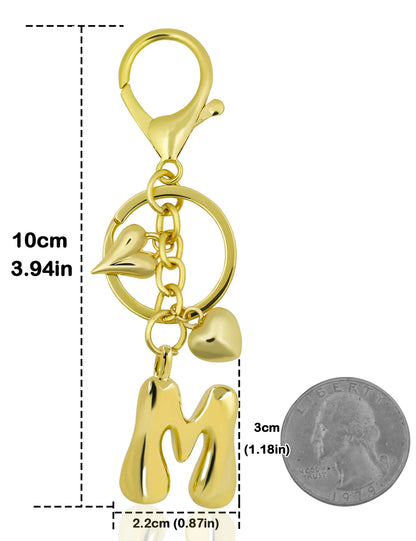 Personlig nøglering guld boblebogstav taskevedhæng gave
