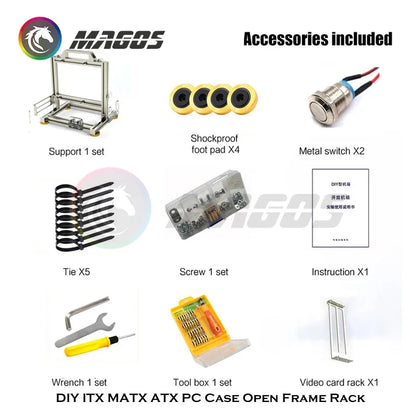 Boîtier PC Open Frame Modulaire ATX MATX ITX Aluminium Rack