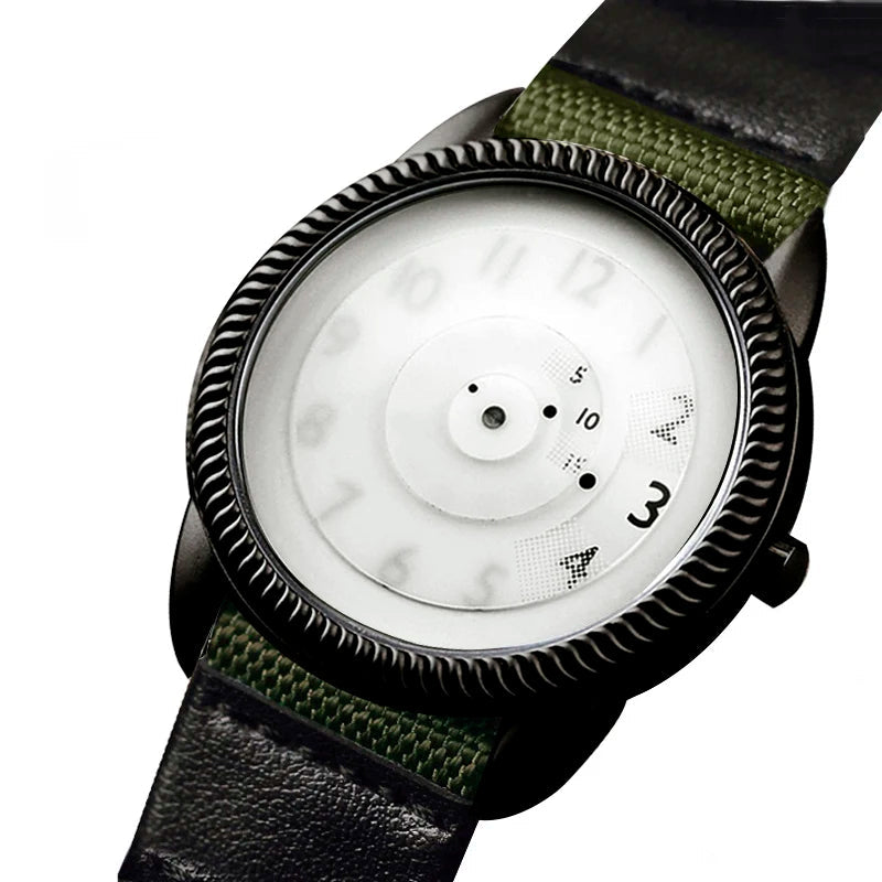 Quartz Handless Watch Canvas Strap Minimalist Style