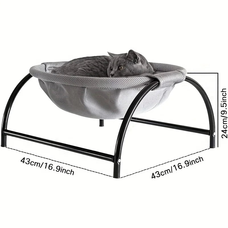 Kattenbed Ademend Koelend Hangmatbed Verhoogde Huisdierbank Zomer 2025 Gezellig Stevig Metalen Frame Dutje Ligstoel