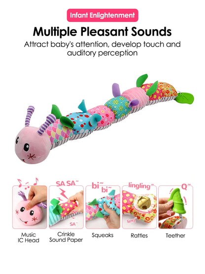 Soft Giraffe Baby Rattle Hanging Plush Newborn Sensory Toys