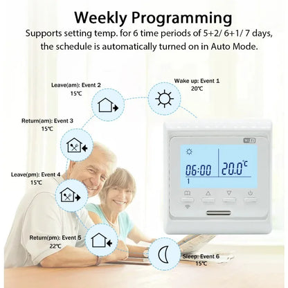 WiFi-thermostaat voor vloerverwarming programmeerbare slimme controller met app-afstandsbediening Alexa Google Assistent 2025