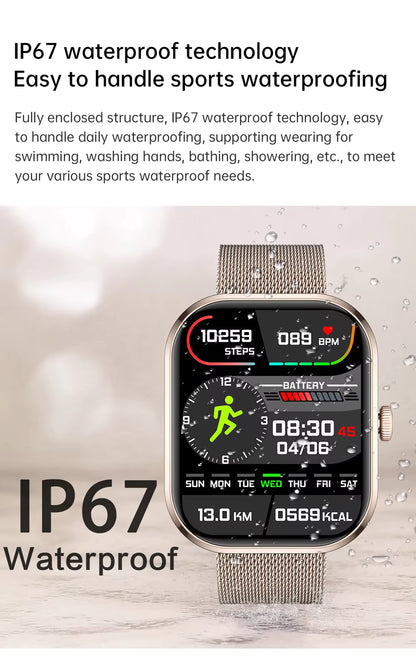2025 Health Smartwatch BP+ECG+HRV+BG Monitor with SpO2, Heart Rate, Sleep & Fitness Tracking
