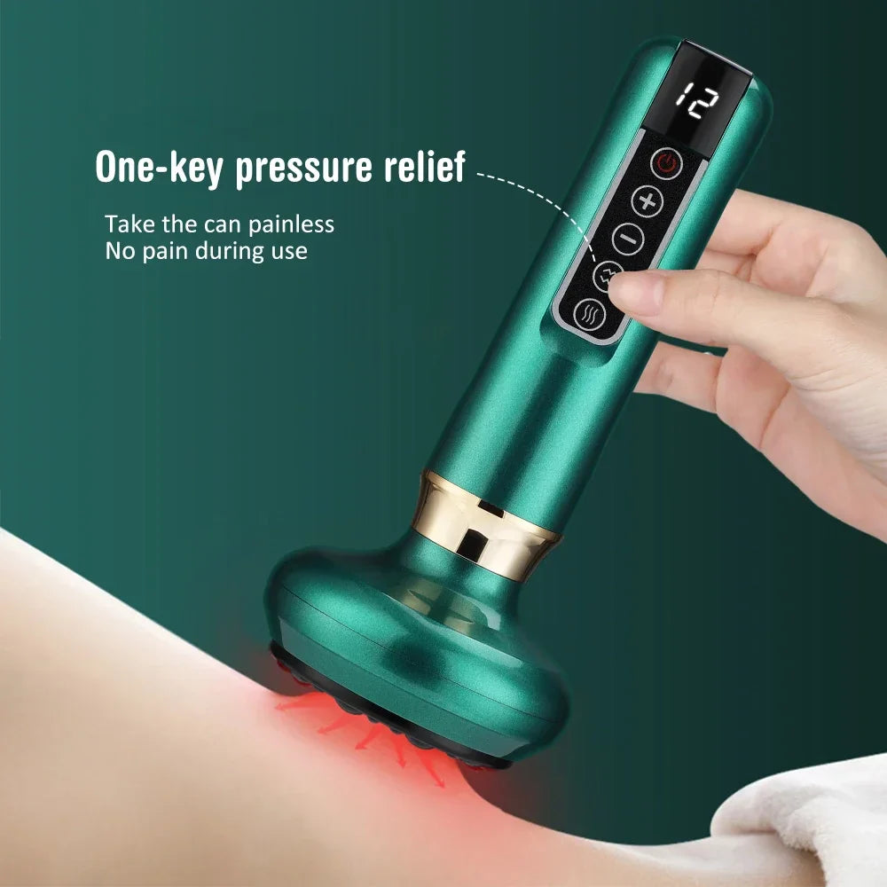 Masseur électrique par ventouses à vitesses multiples avec thérapie par aspiration et chauffage infrarouge, portable, ressort 2026 Tendance bien-être