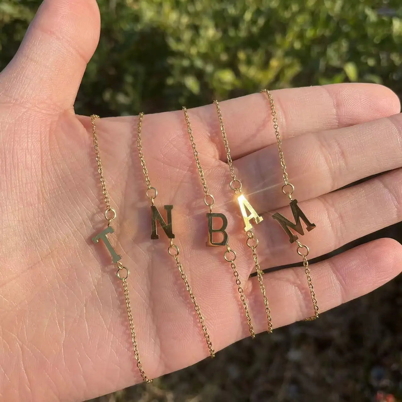 Anfangsbuchstaben-Perlen-Armband Dünne Kette Minimalistisch Elegant